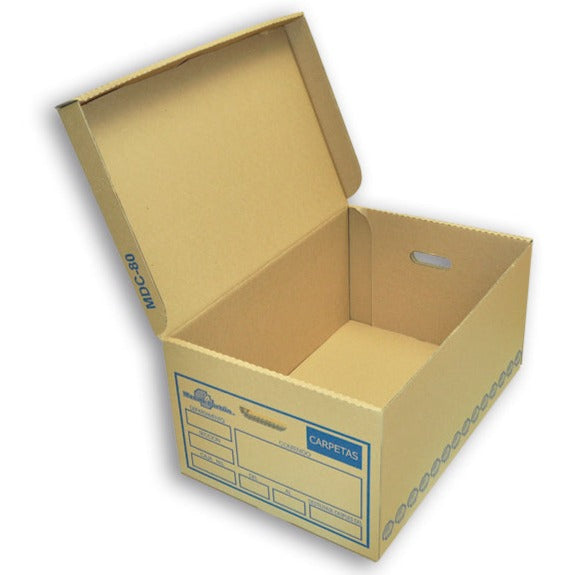 CAJA ARCHIVO CARPETAS 80 abierta