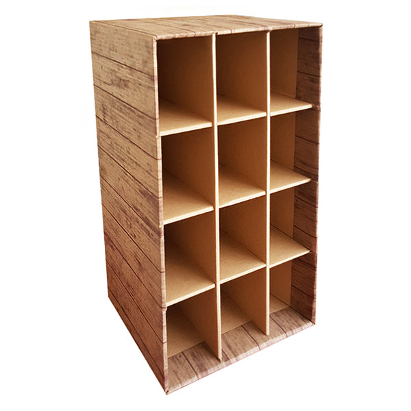 Zapatera de Cartón Impresa Madera 12 espacios